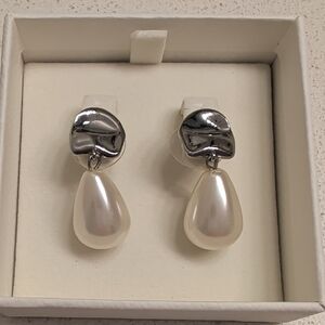 Elegant Silver and Pearl Drop Earrings